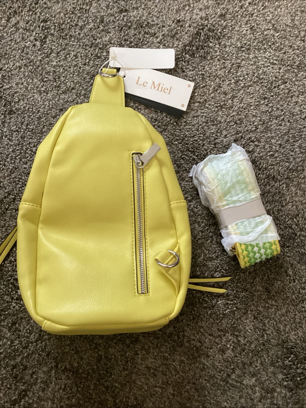Le Miel Women's Yellow Hobo Crossbody Sling Bag